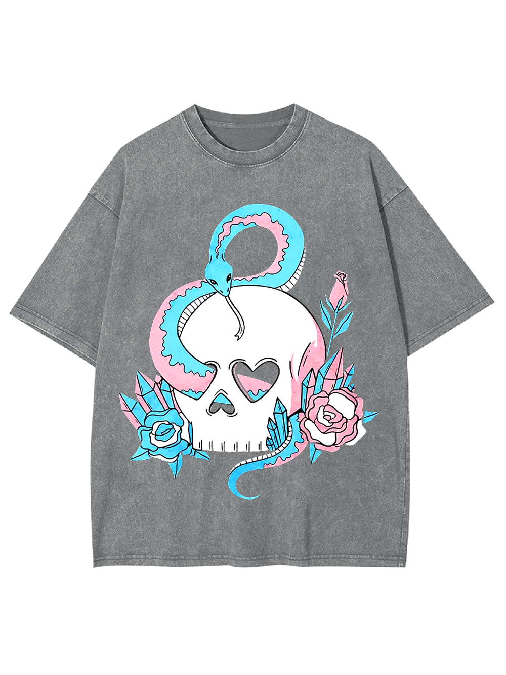 Serpent and Skull Elegance Washed Tshirt