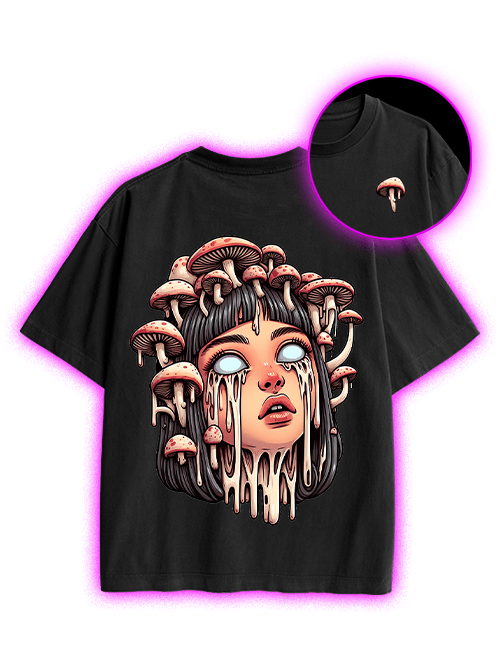 Melting Girl Double Sided Print Washed Tshirt