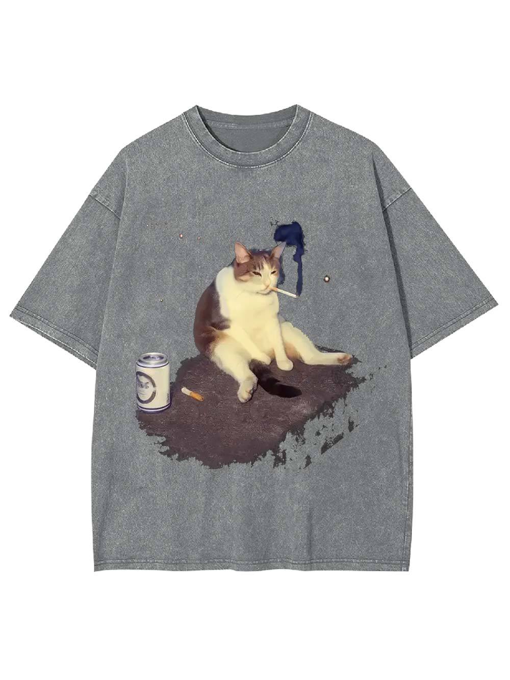 Chill Cat Vibes Washed Tshirt Washed Tshirt