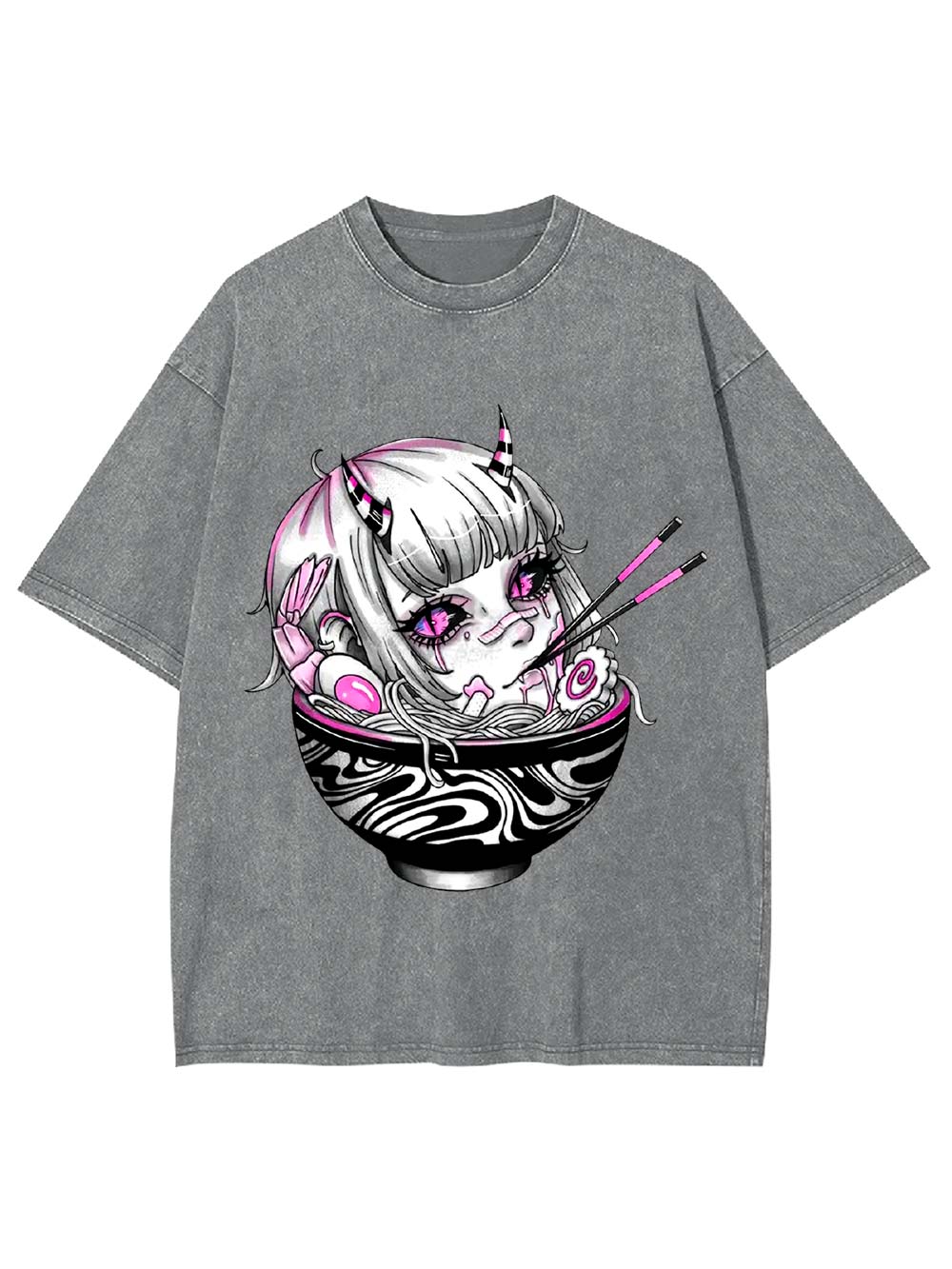 Demon in the Ramen Bowl Washed Tshirt