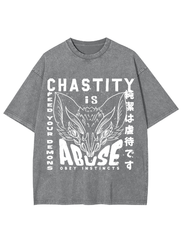 Chastity Is Abuse Washed Tshirt