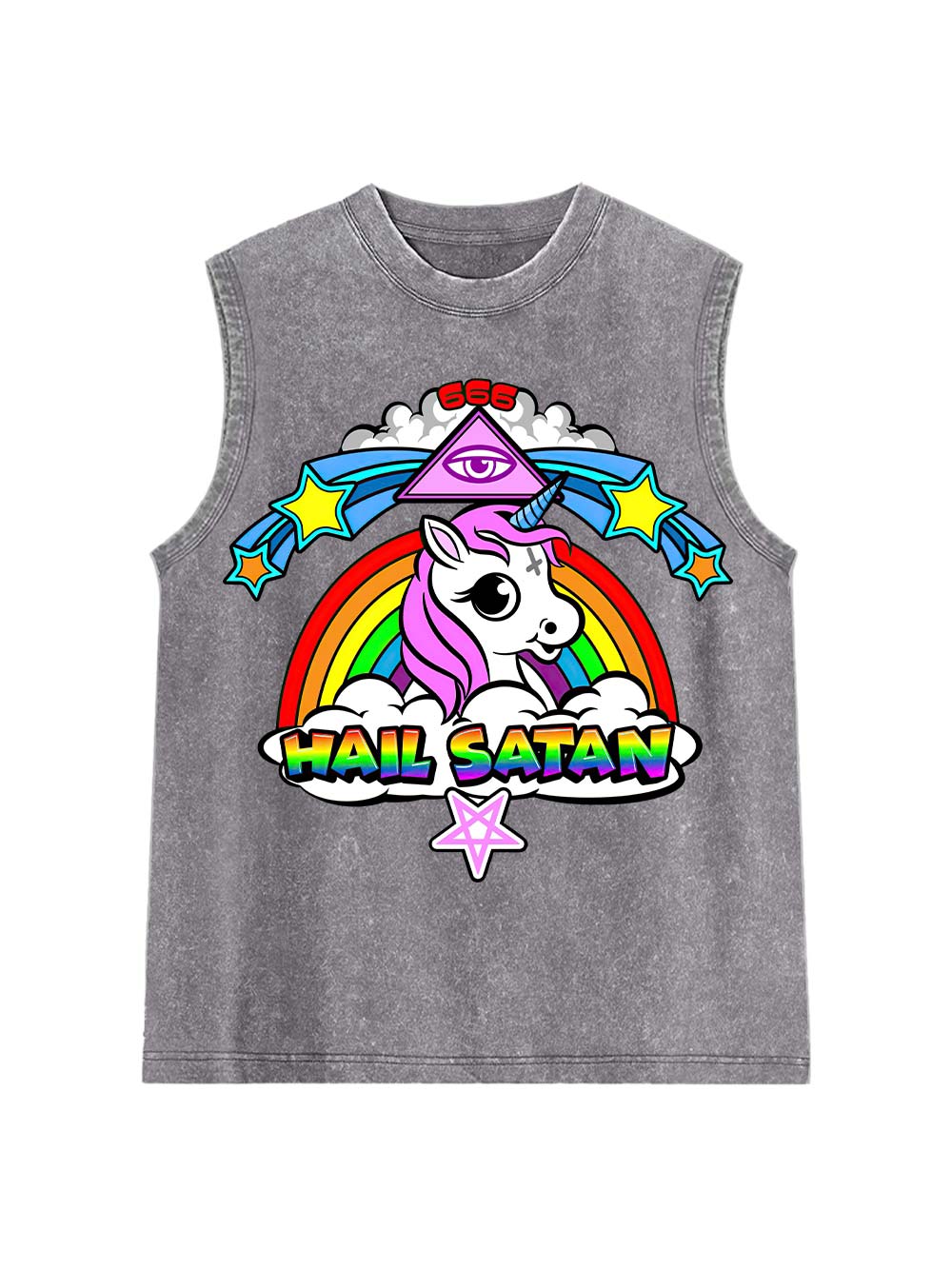 Hail Satan  Washed Tank Top