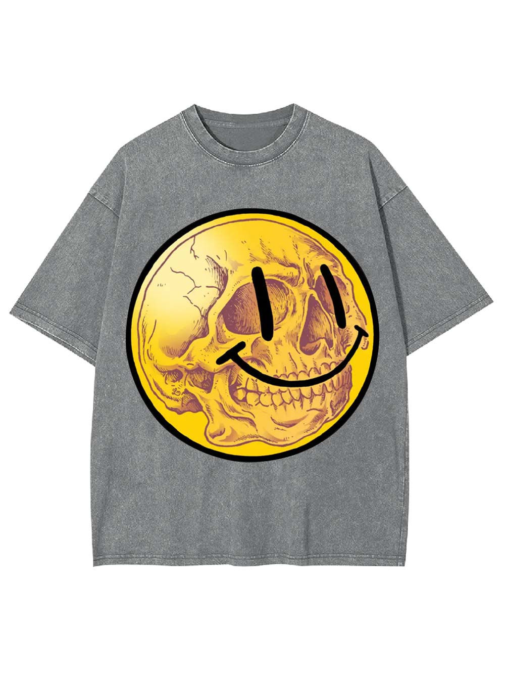 Smiling Skull Face Washed Tshirt