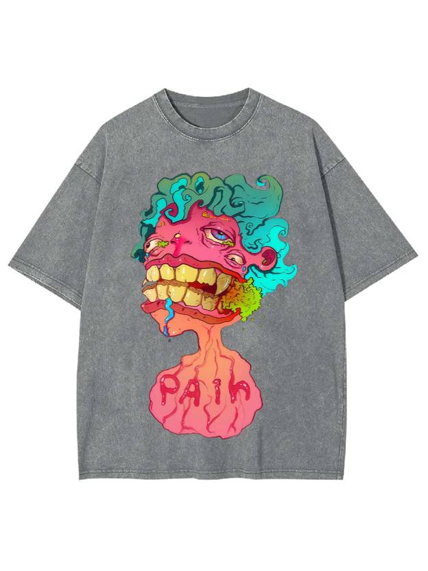 Colorful Chaos of Pain Washed Tshirt