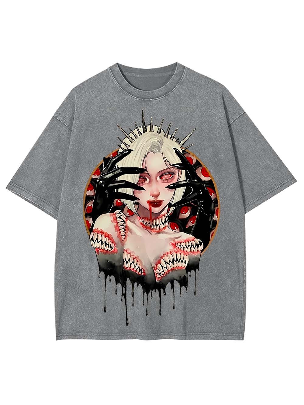 Bloodthirsty Siren Washed Tshirt-ClassyOutlaw Sale