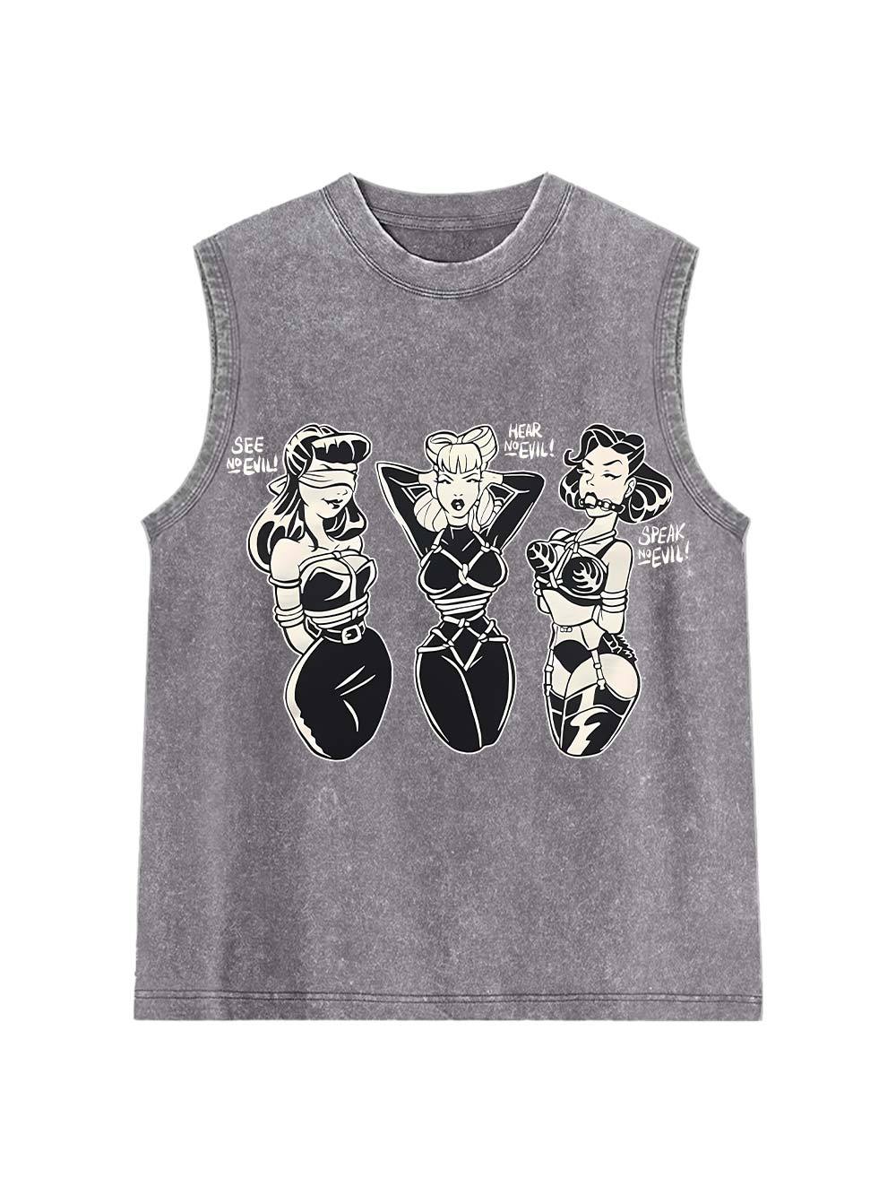 See Hear Speak Washed Tank Top