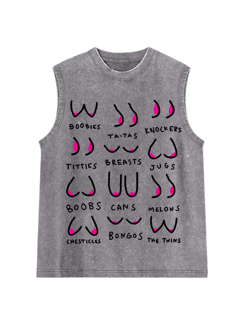 Breasts Slang Washed Tank Top