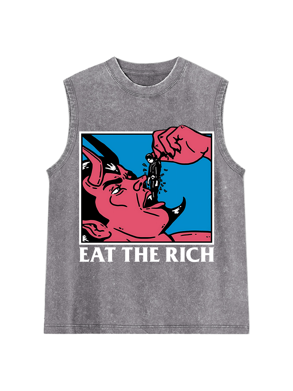 Eat The Rich Washed Tank Top