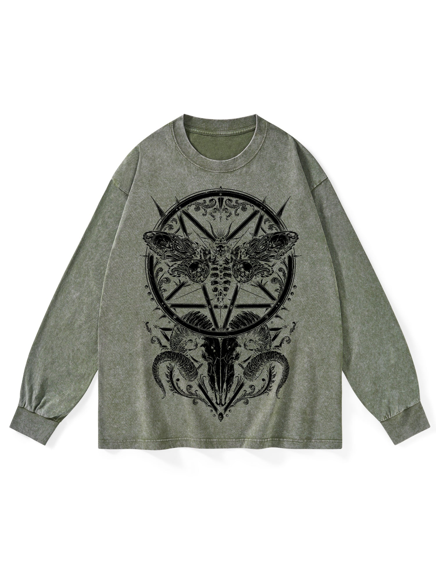 War Goat Washed Long Sleeves-ClassyOutlaw