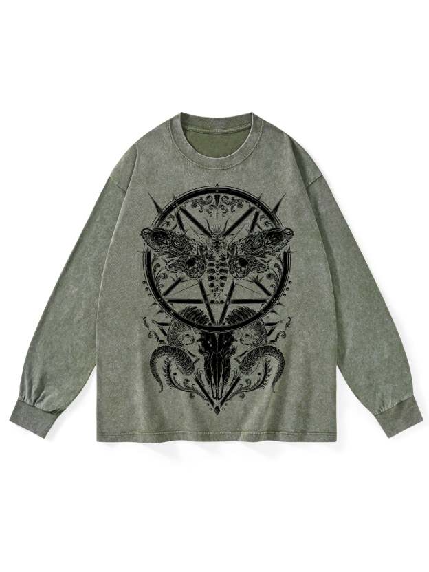 War Goat Washed Long Sleeves-ClassyOutlaw