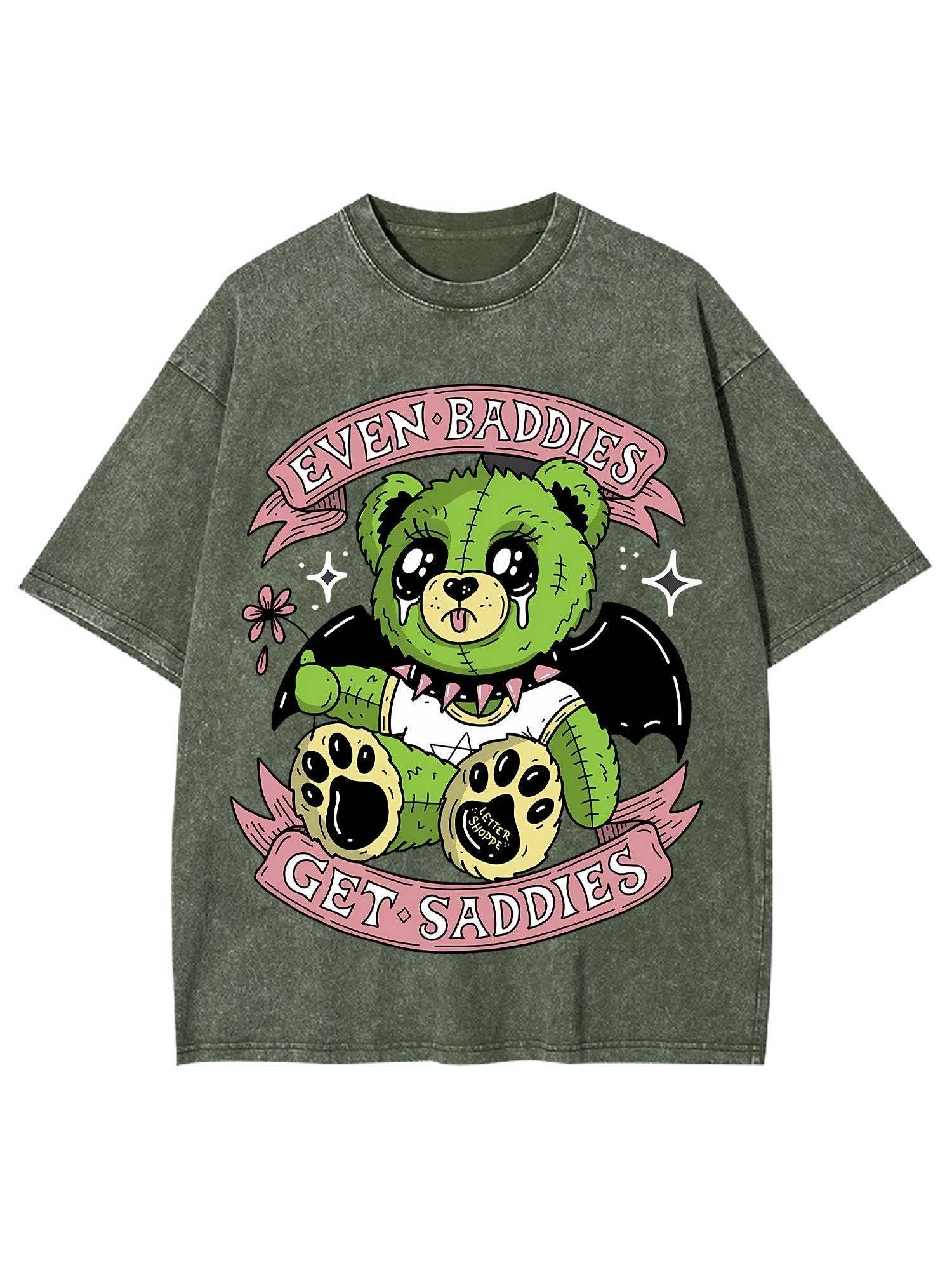 Even Baddies Get Saddies Washed Tshirt-ClassyOutlaw Sale