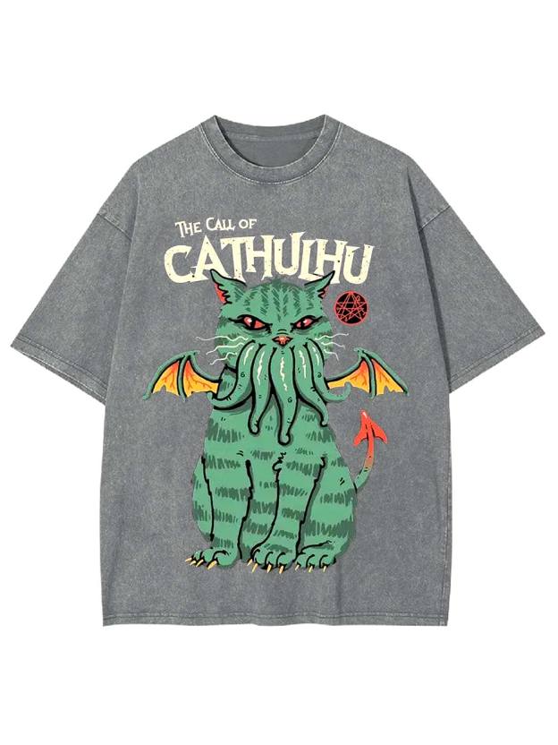 The Call of Cathulhu Washed Tshirt