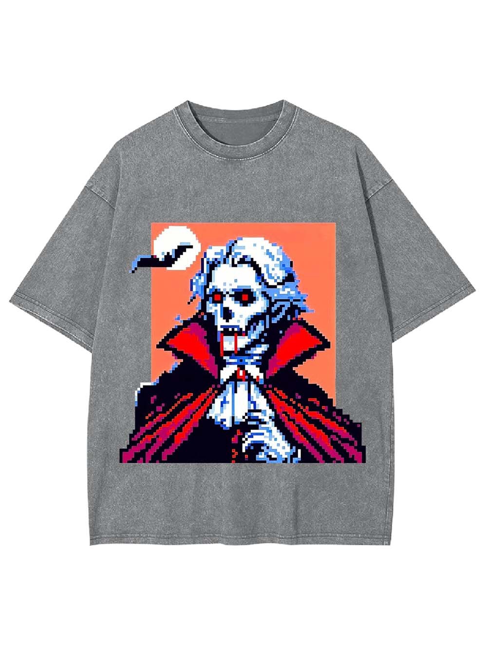 Pixelated Vampire Washed Tshirt