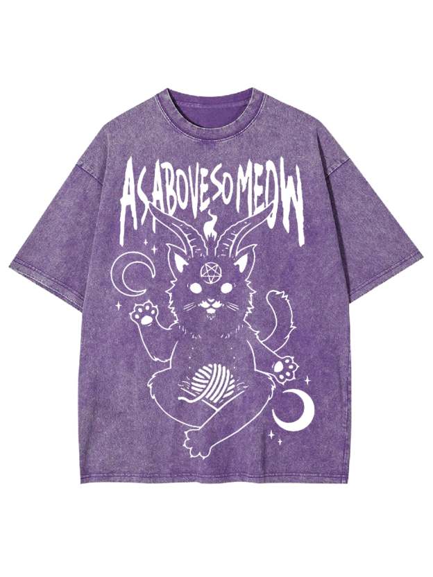 As Above So Meow Washed Tshirt