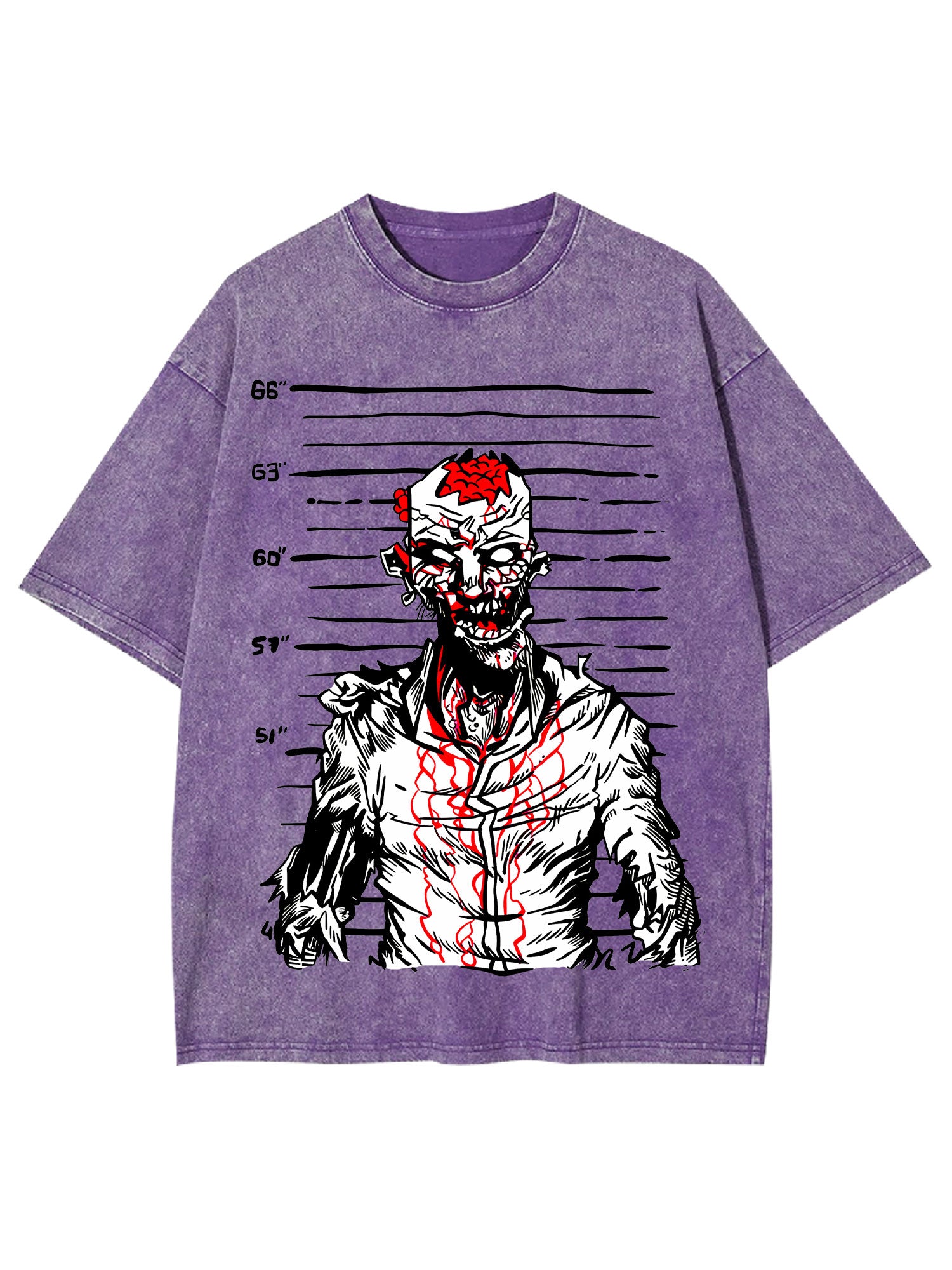 Zombie Mugshot Washed Tshirt