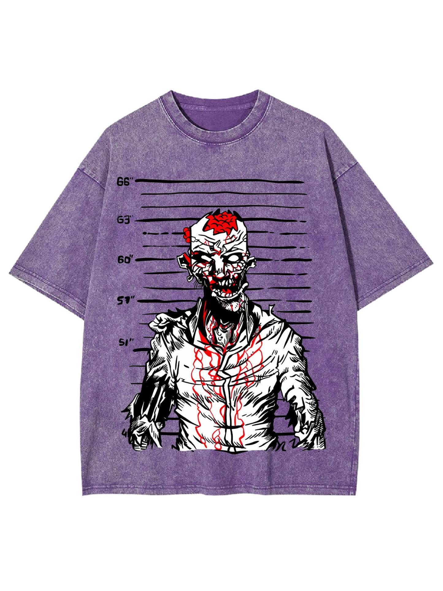 Zombie Mugshot Washed Tshirt