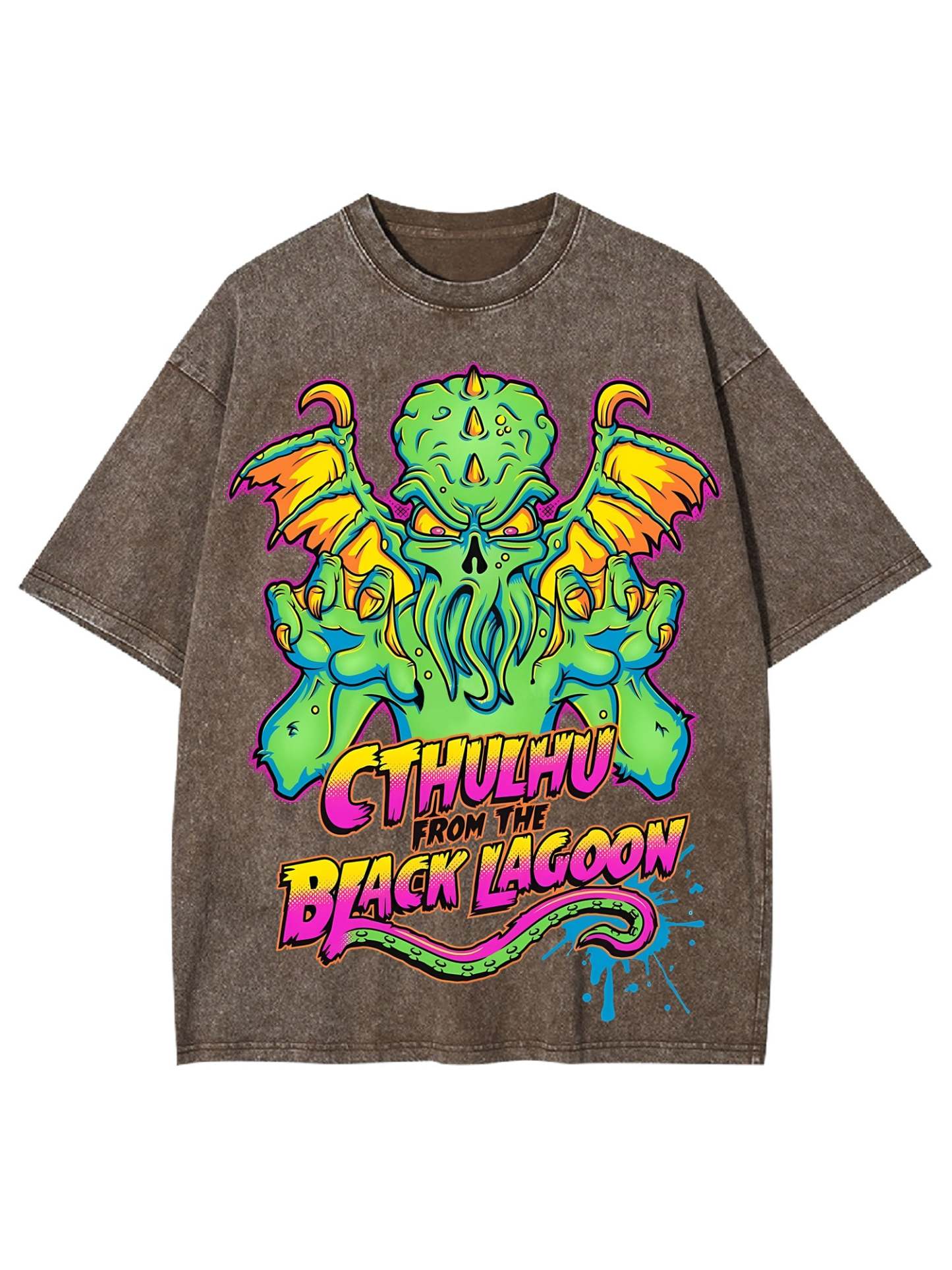 Cthulhu From The Black Lagoon Washed Tshirt
