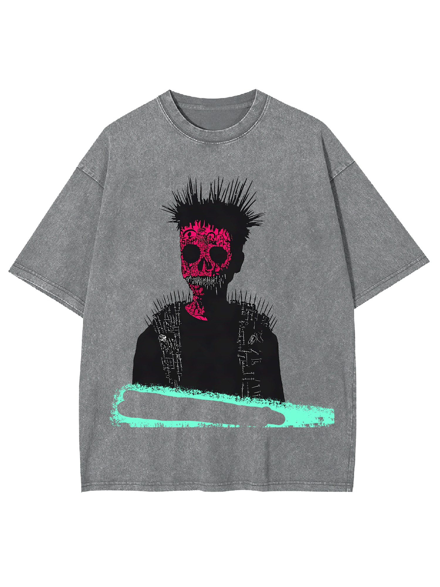 Punk Skull Aura Washed Tshirt