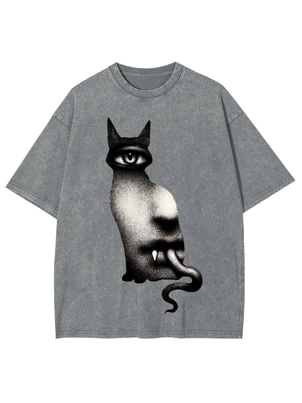 Surreal Feline Vision Washed Tshirt