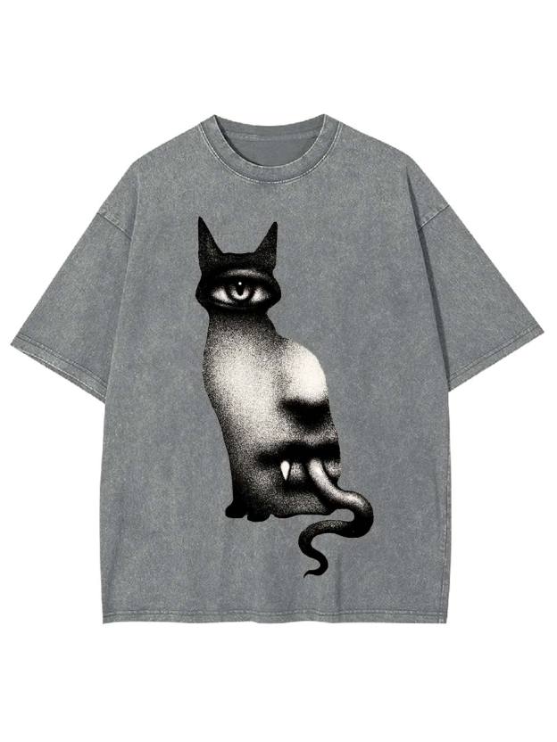 Surreal Feline Vision Washed Tshirt