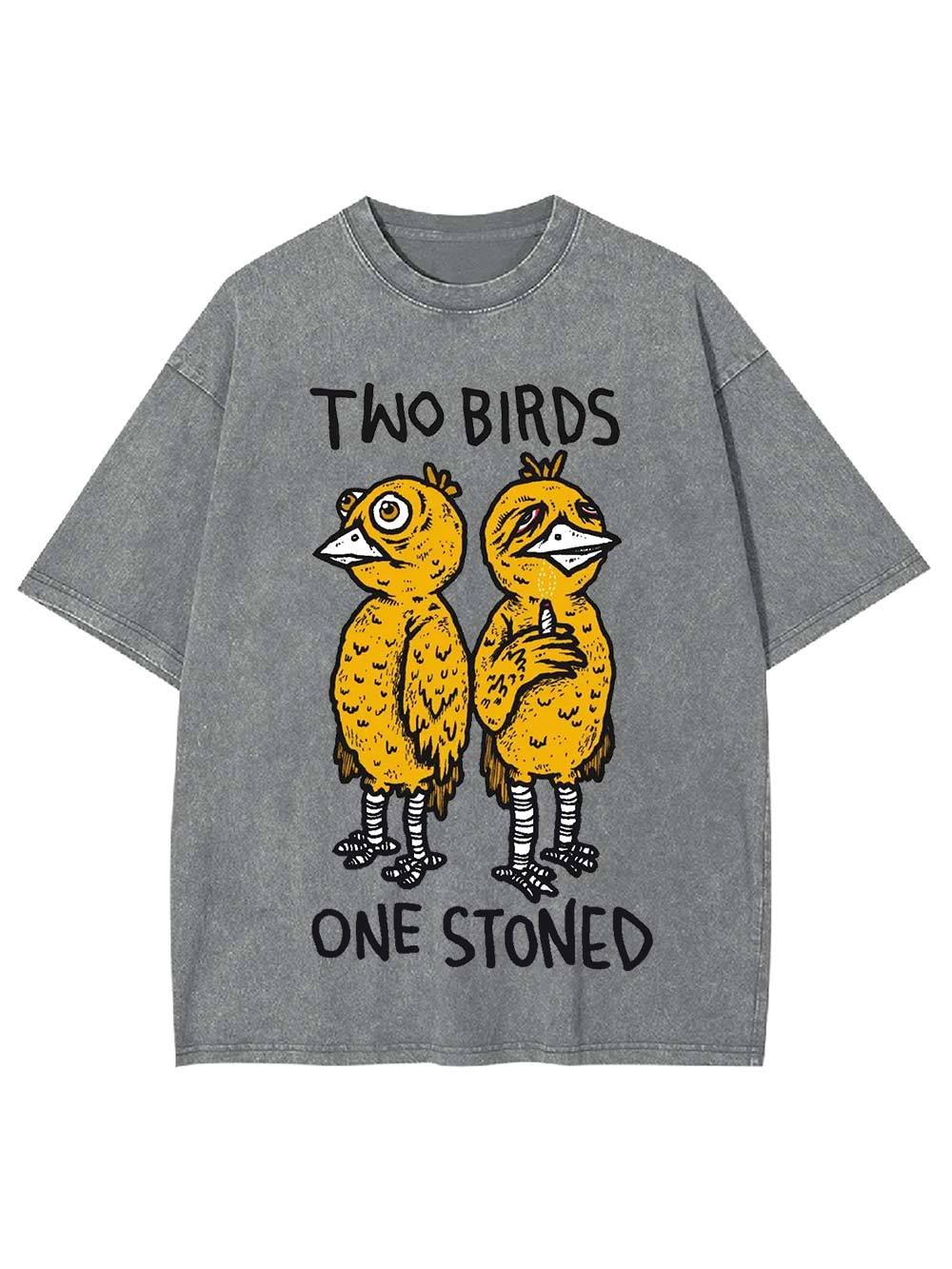 Two Birds One Stoned Washed Tshirt