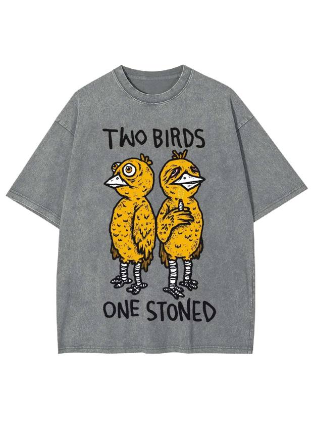Two Birds One Stoned Washed Tshirt