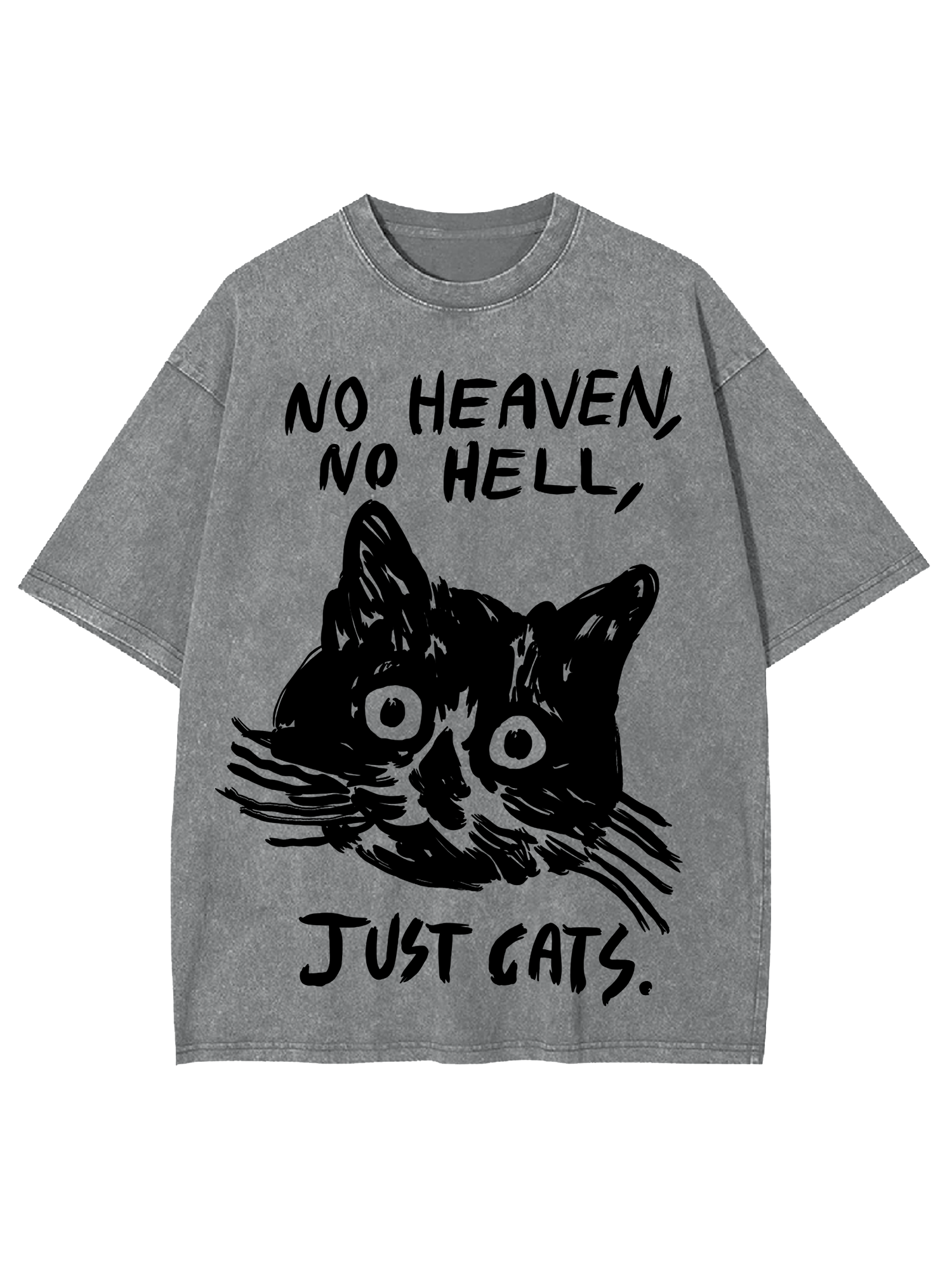No Heaven, No Hell, Just Cats Washed Tshirt