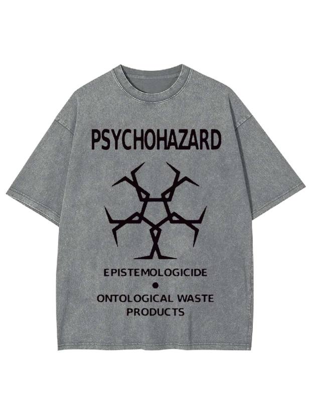Psychohazard Warning Washed Tshirt