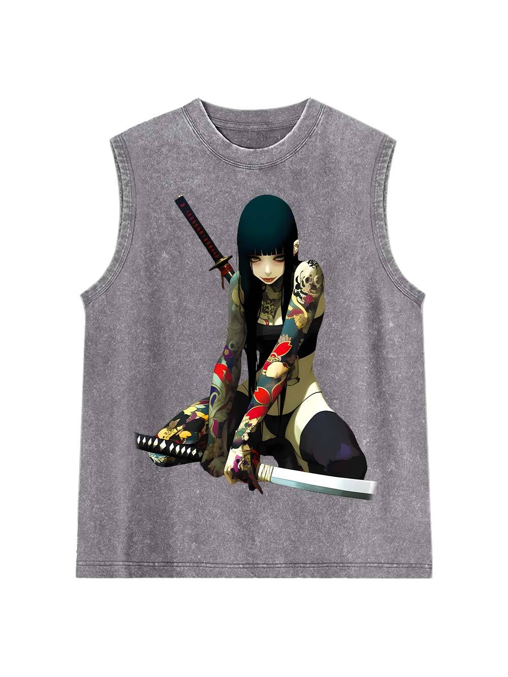 Tattooed Blade Warrior Washed Tank Top