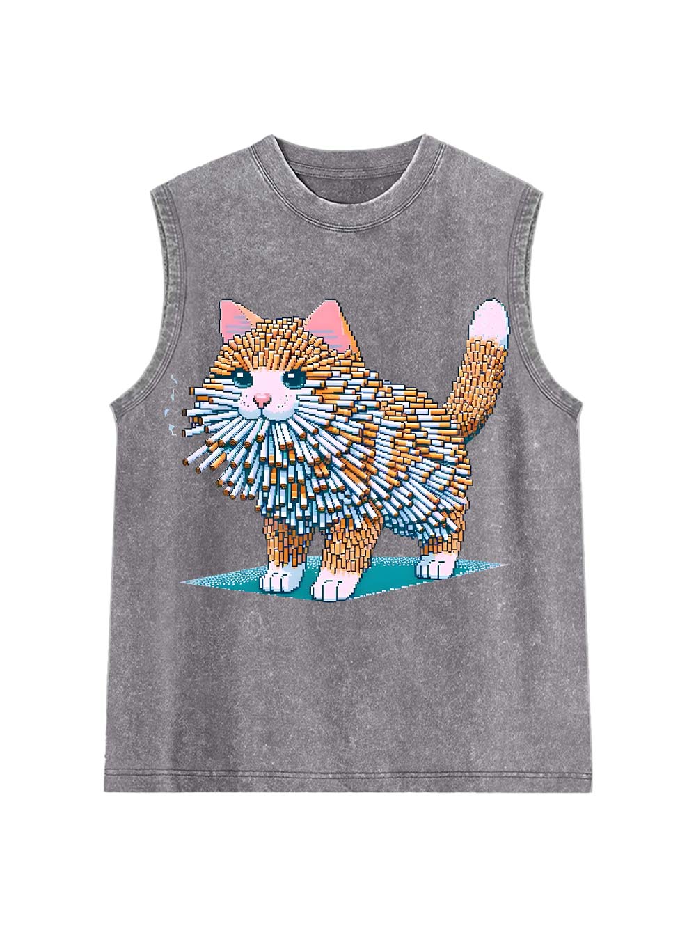 Cigarette Cat  Washed Tank Top