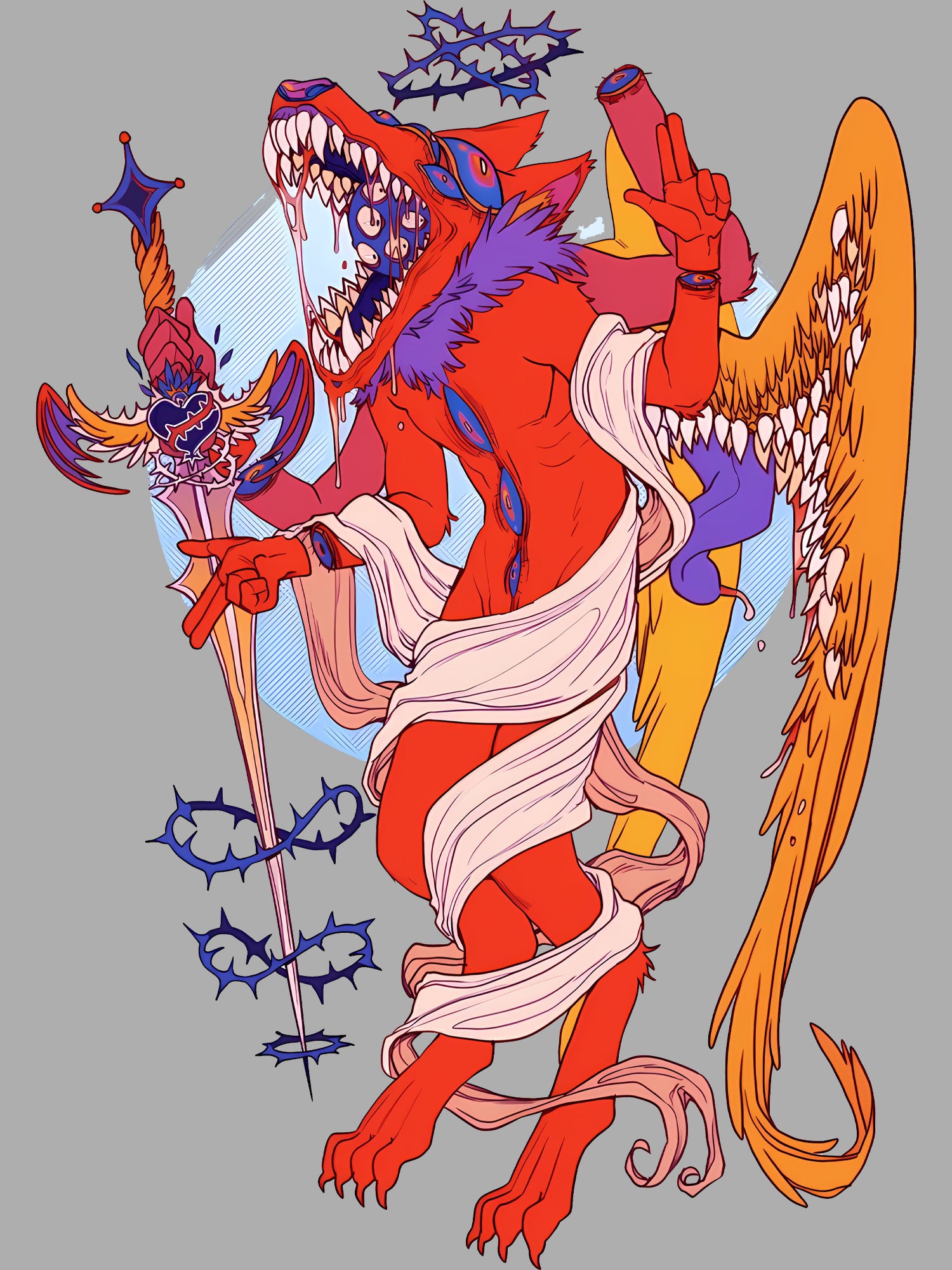 Divine Beast Of Chaos Washed Tshirt