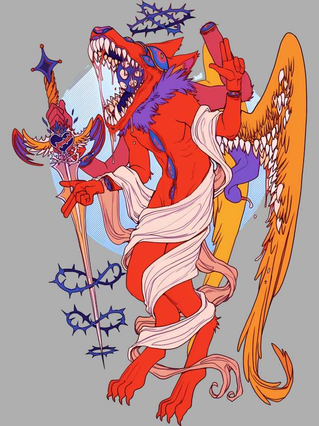 Divine Beast Of Chaos Washed Tshirt