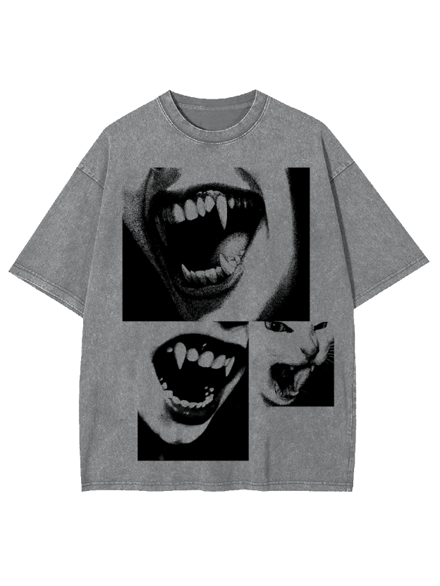 Fangs And Fury Washed Tshirt