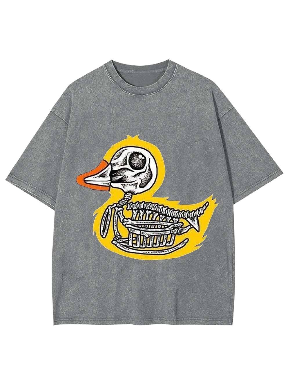 Skeleton Duck Washed Tshirt-ClassyOutlaw Sale