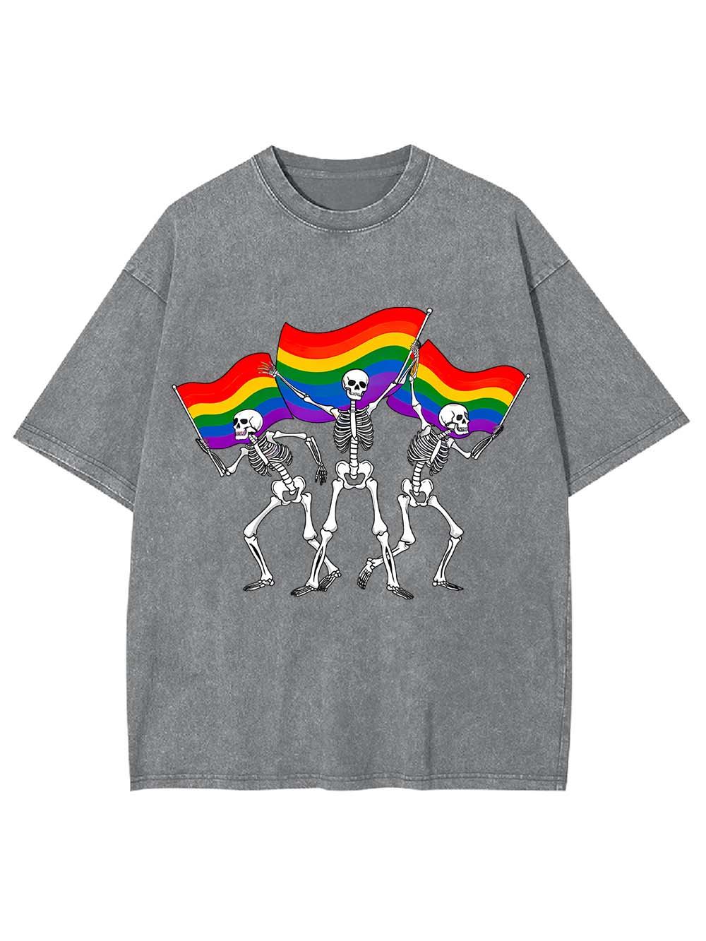 Pride Parade Skeletons Washed Tshirt