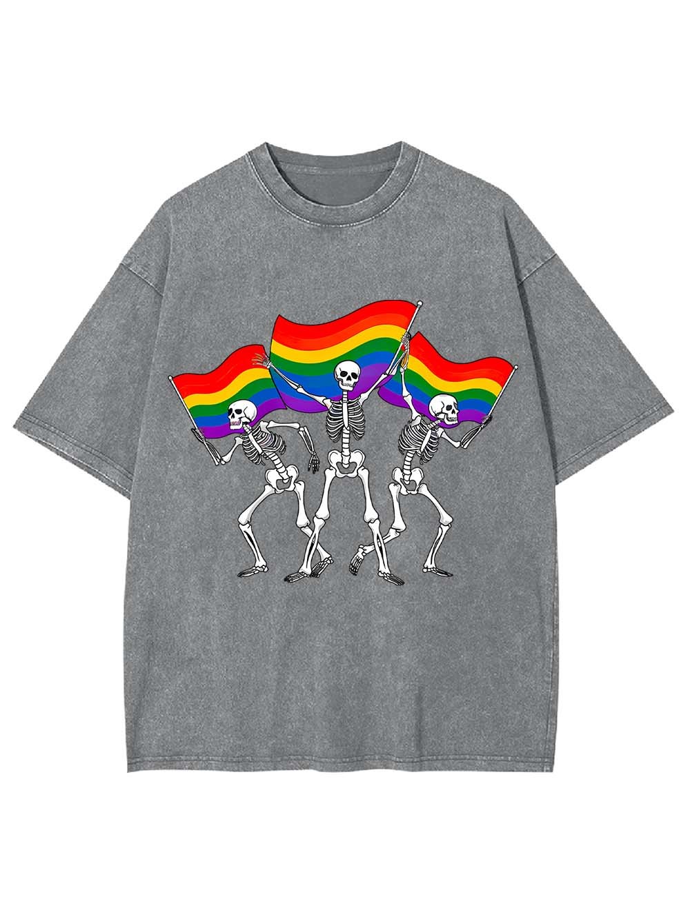 Pride Parade Skeletons Washed Tshirt