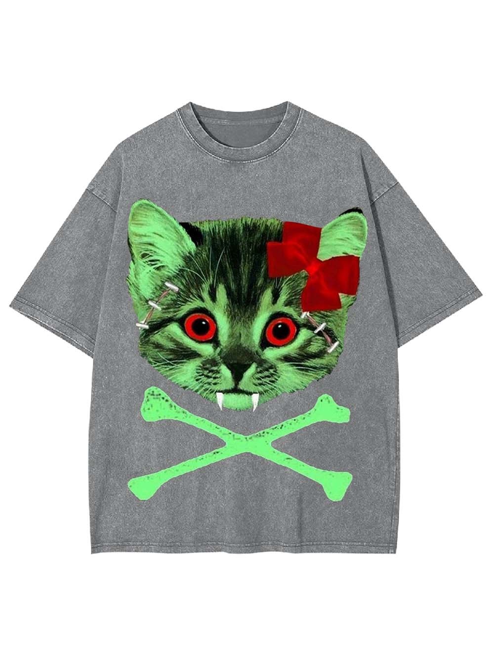 Zombie Kitty Washed Tshirt