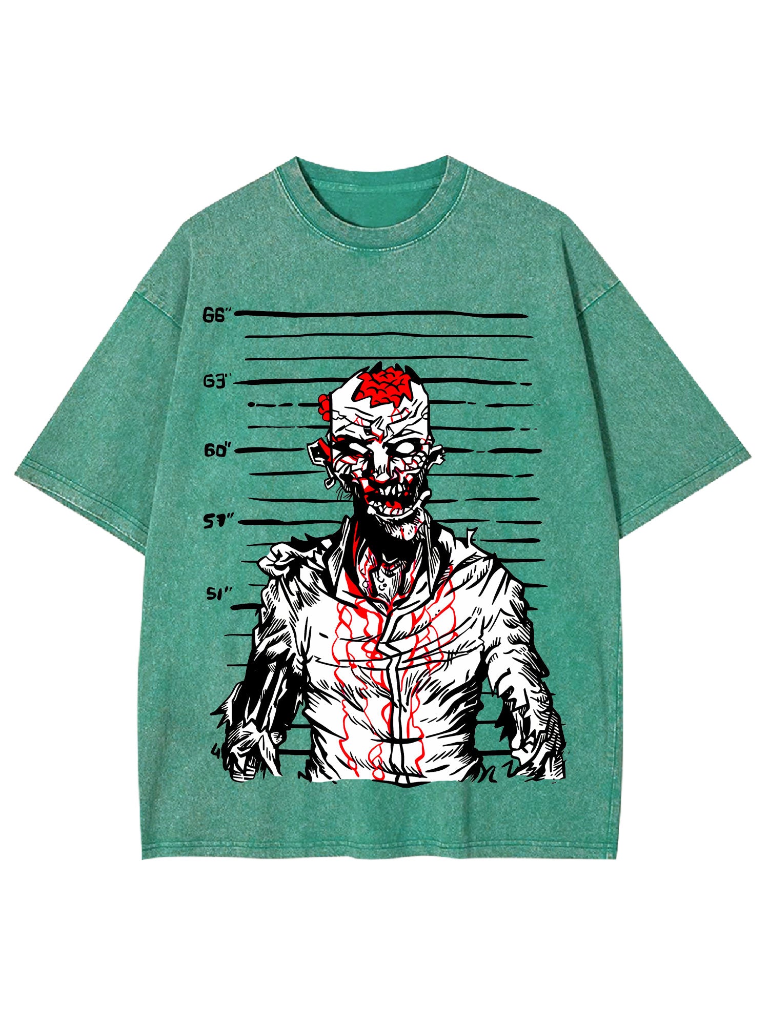 Zombie Mugshot Washed Tshirt