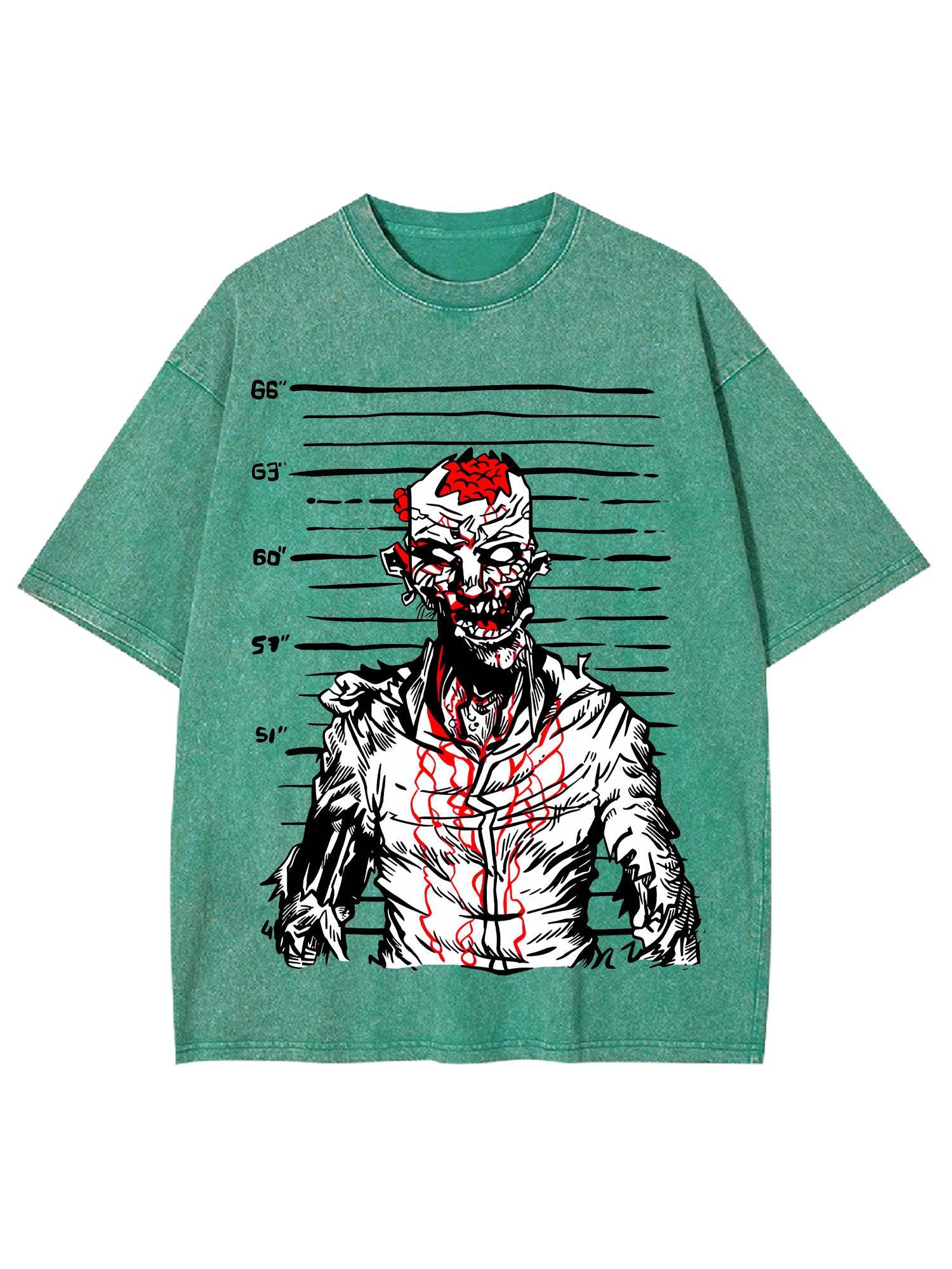Zombie Mugshot Washed Tshirt