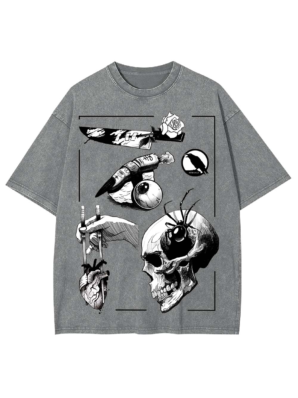 Dark Surreal Illustrations Washed Tshirt