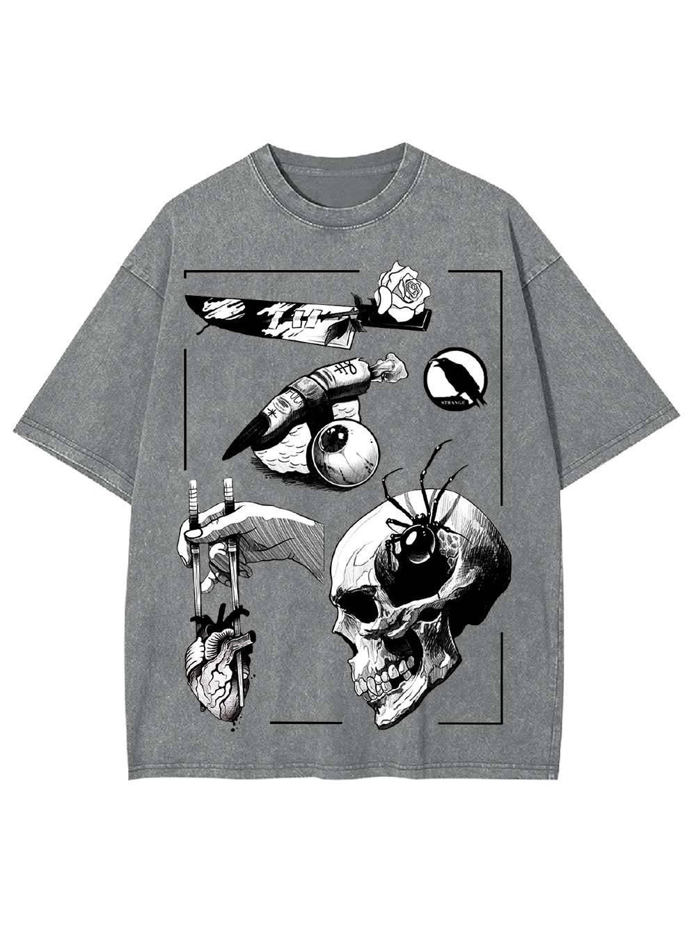 Dark Surreal Illustrations Washed Tshirt