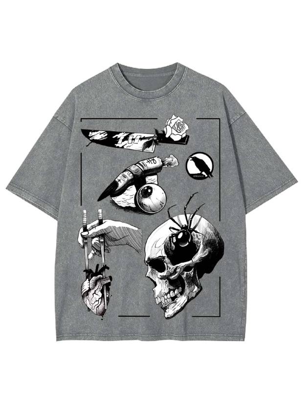 Dark Surreal Illustrations Washed Tshirt