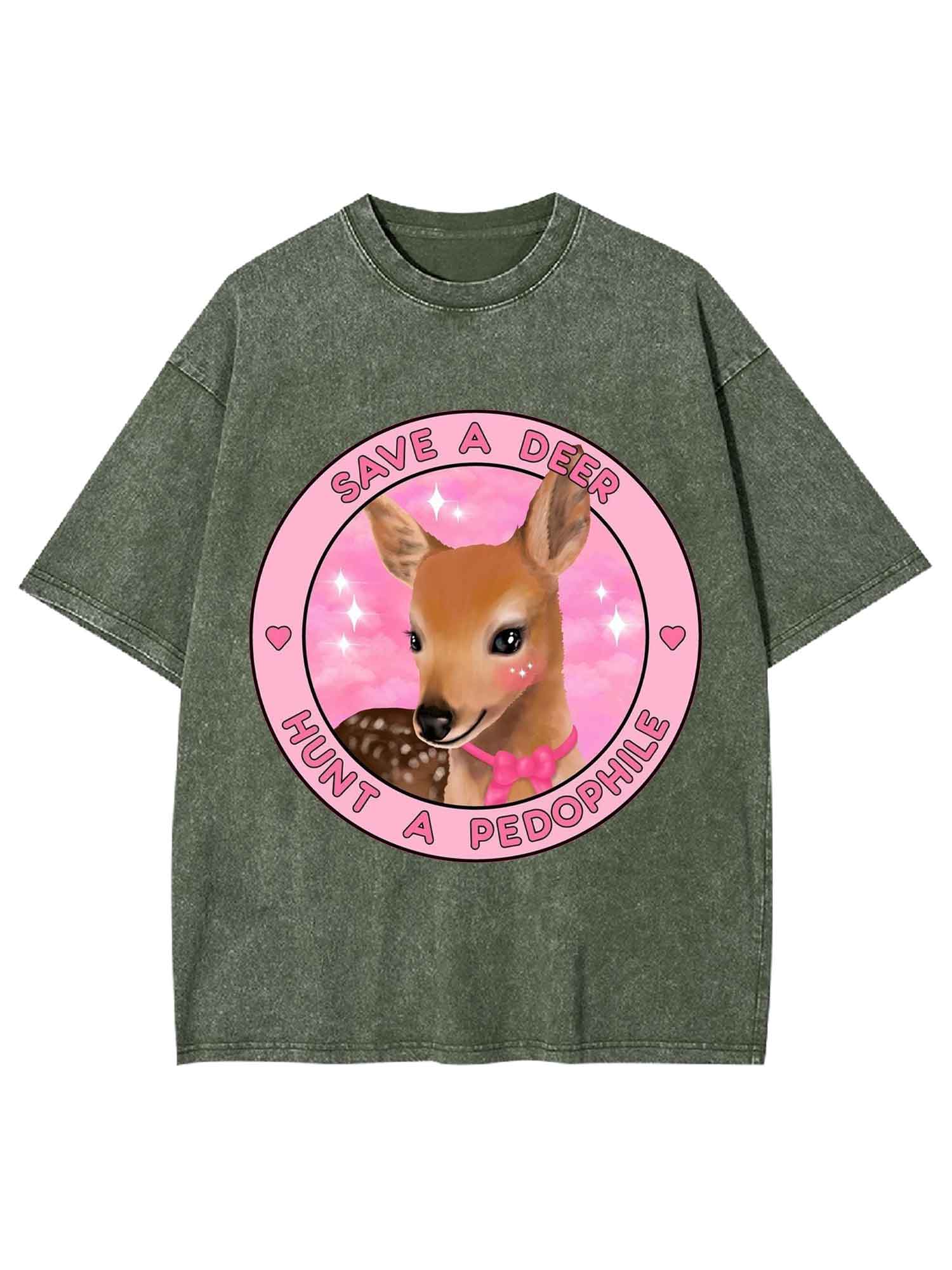 Save A Deer Hunt A Pedophile Washed Tshirt