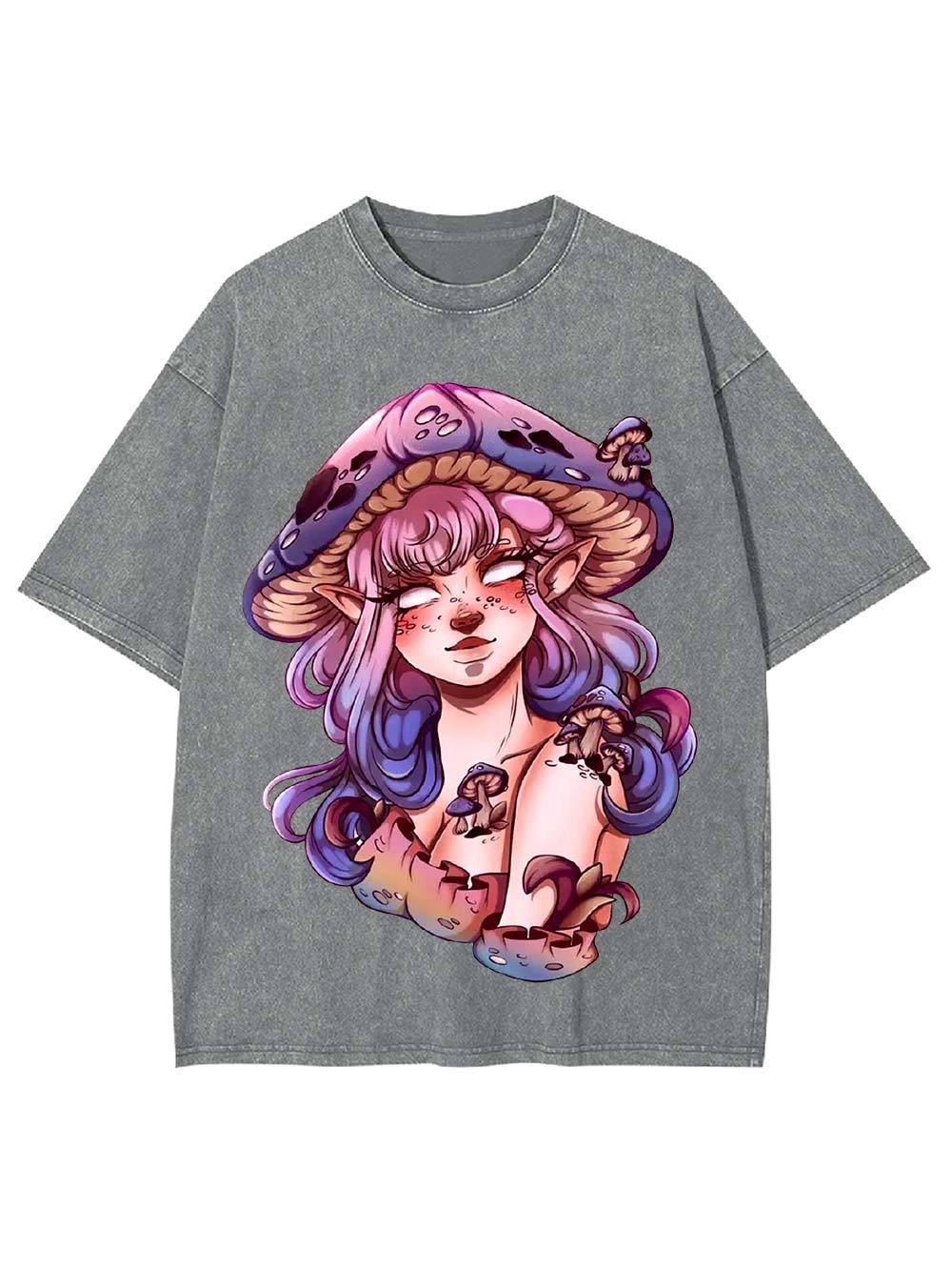 Mushroom Fairy Enchantress Washed Tshirt