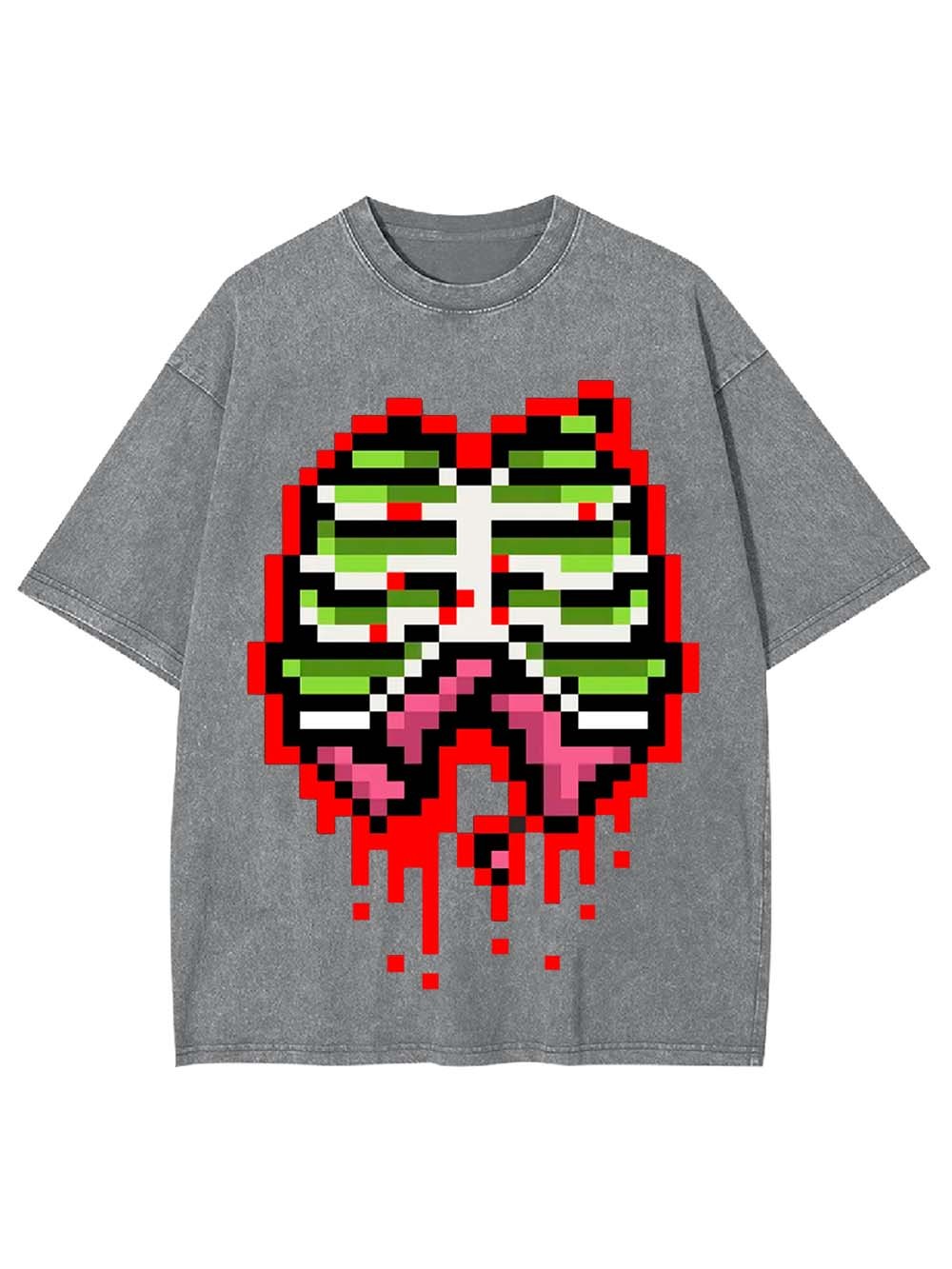 Pixel Ribs Washed Tshirt