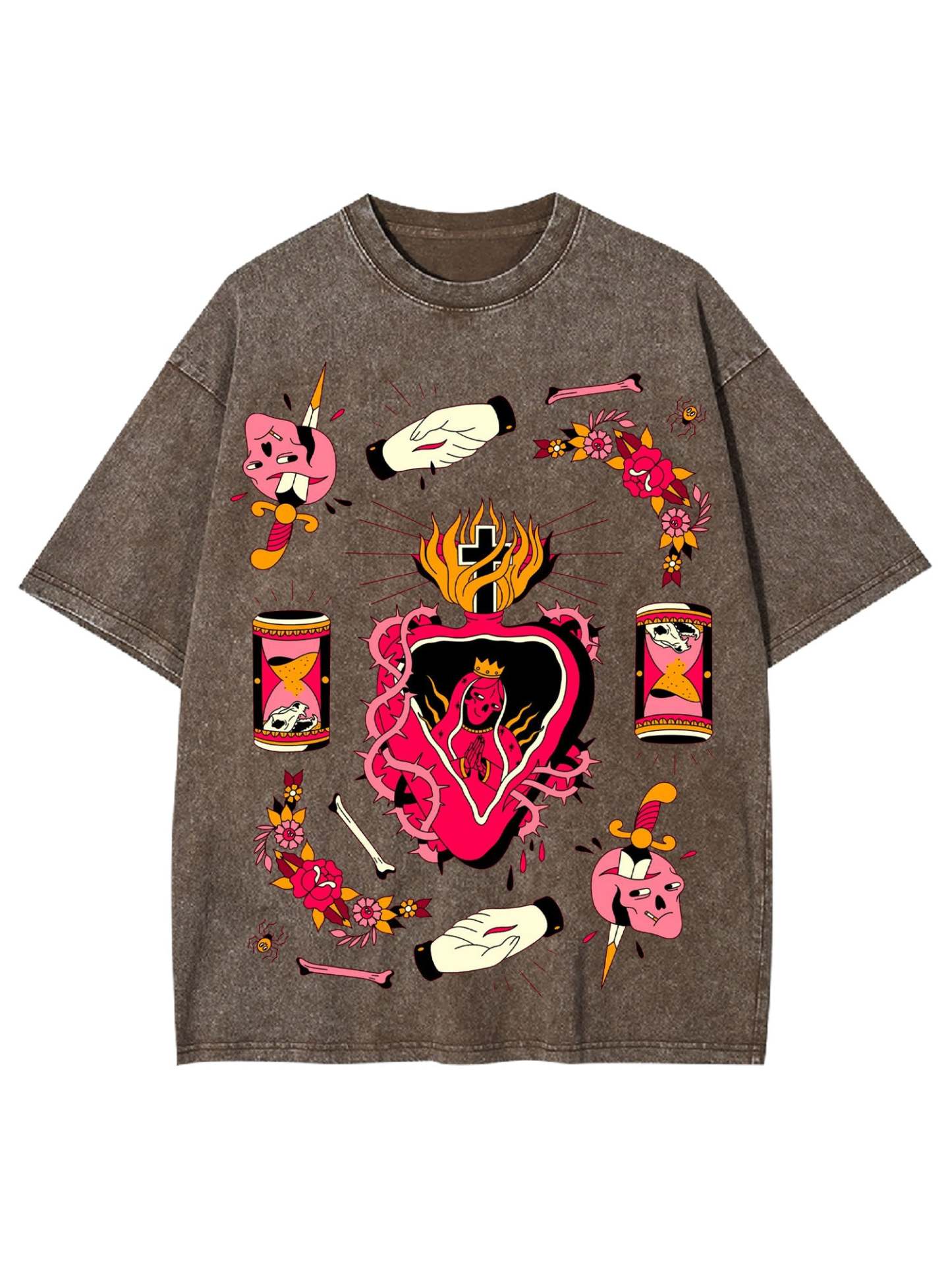 Heart Of Thorns Washed Tshirt-ClassyOutlaw Sale