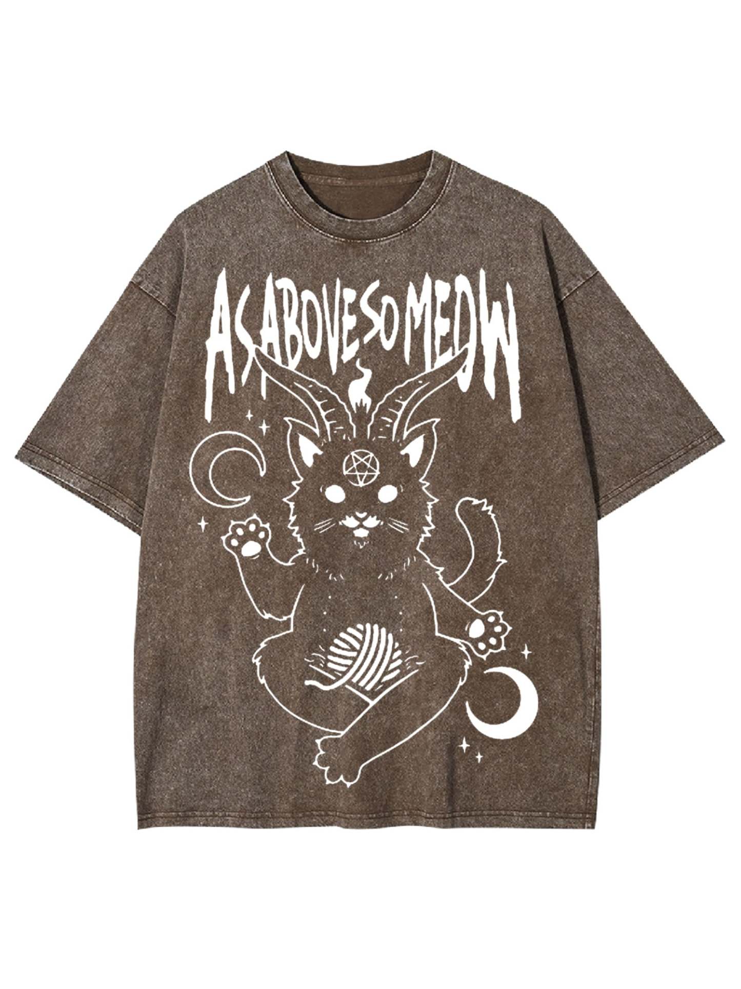 As Above So Meow Washed Tshirt