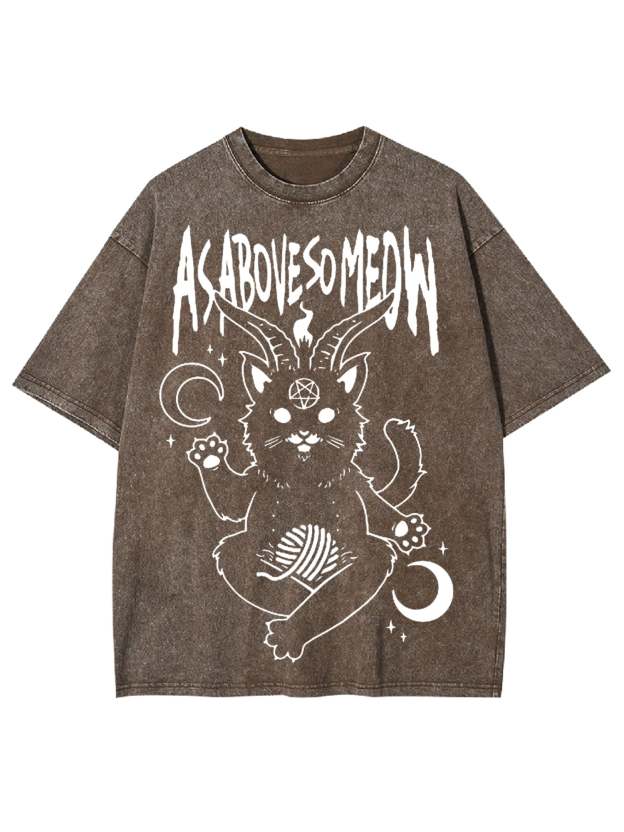 As Above So Meow Washed Tshirt