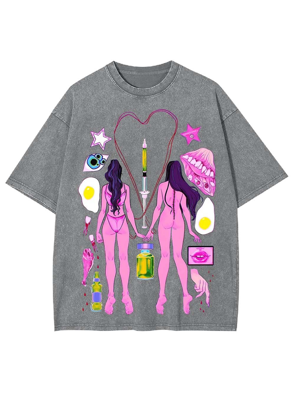 MEDICAL ILLUSTION WASHED TSHIRT-ClassyOutlaw Sale