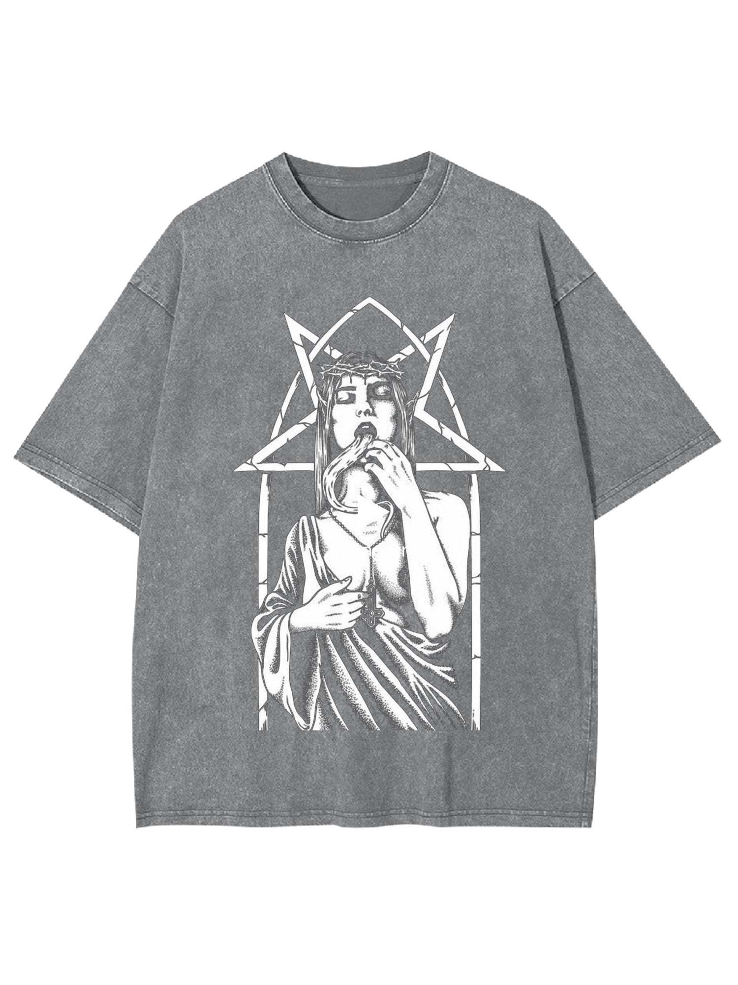 Divine Transgression Washed Tshirt-ClassyOutlaw Sale